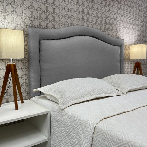 Cabeceira Cama Queen Sevilha Provençal Diamond Linho Cinza 120 Rbl
