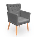 Ver imagem 4 de Kit 2 Poltronas Recepção Ana Suede Cinza Biselos Decor