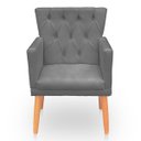 Ver imagem 5 de Kit 2 Poltronas Recepção Ana Suede Cinza Biselos Decor