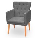 Ver imagem 6 de Kit 2 Poltronas Recepção Ana Suede Cinza Biselos Decor