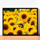Ver imagem 2 de Quadro Canvas Premium Girassol Flores com Moldura 90x60cm