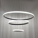 Ver imagem 7 de Lustre Pendente Luminaria 3 Arcos Aneis Luxo Perfil Infinito 48w Rustico