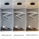 Ver imagem 4 de Lustre Pendente Luminaria 3 Arcos Aneis Luxo Perfil Infinito 48w Rustico