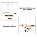 Ver mais imagens de Lustre Pendente Luminaria 3 Arcos Aneis Luxo Perfil Infinito 48w Rustico