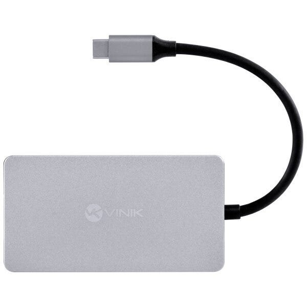 HUB USB TIPO C / TYPE C 5 EM 1 COM 2 HDMI + VGA + USB 3.0 + - 7