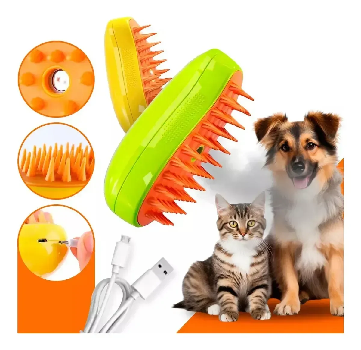 Escova Pet a Vapor 3 em 1 Recarregável Snel Home - 6