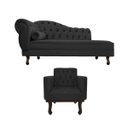 Ver imagem 2 de Kit Diva Recamier Diana 185cm Lado Direito e 01 Poltrona Classic Linho - Doce Sonho Móveis RECAMIER 