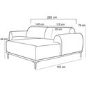 Ver imagem 4 de Sofá 255cm 4 Lugares com Chaise Direito Pés Gold Molino C-105 Linho Rosê - Domi