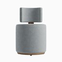 Ver imagem 3 de Puff Margo Decorativo Orgânico Boucle - 7 Decor Prata