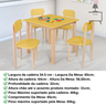 Conjunto Mesa Infantil com 4 Cadeiras Multicolorida:amarelo - 3