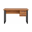 Ver imagem 3 de Mesa Escritório Pé Quadro 1,20x0,60m c/ Gavetas Nogal Sevilha/Preto 24471