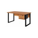 Ver imagem 4 de Mesa Escritório Pé Quadro 1,20x0,60m c/ Gavetas Nogal Sevilha/Preto 24471