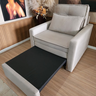 Poltrona Cama Solteiro Assento Dobrável Suede Bege Sleep Larbelle - 9