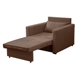 Poltrona Cama Solteiro Assento Dobrável Suede Bege Sleep Larbelle - 4