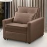 Poltrona Cama Solteiro Assento Dobrável Suede Bege Sleep Larbelle - 2