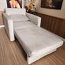 Poltrona Cama Solteiro Assento Dobrável Suede Bege Sleep Larbelle - 4