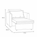 Ver imagem 5 de Poltrona Cama Solteiro Assento Dobrável Suede Bege Sleep Larbelle