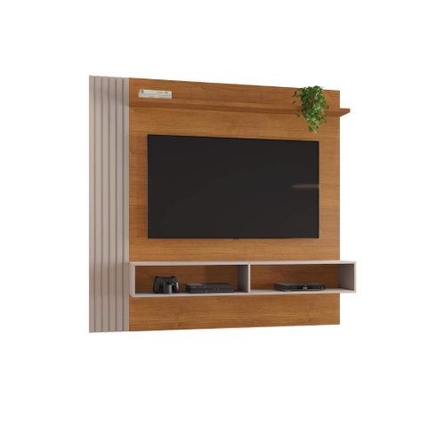 Painel para Tv até 65'' Agrado C/nicho Ripado:off/cinamomo