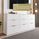 Ver imagem 6 de Painel com Cômoda para TV até 60 Polegadas 9 Gavetas 250CMX200CM Sun Yescasa Branco