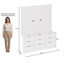 Ver imagem 3 de Painel com Cômoda para TV até 60 Polegadas 9 Gavetas 250CMX200CM Sun Yescasa Branco