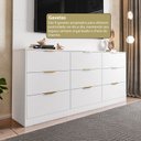 Ver imagem 6 de Painel com Cômoda para TV até 60 Polegadas 9 Gavetas 250CMX200CM Sun Yescasa Branco