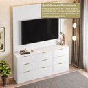 Ver imagem 7 de Painel com Cômoda para TV até 60 Polegadas 9 Gavetas 250CMX200CM Sun Yescasa Branco