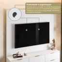 Ver imagem 4 de Painel com Cômoda para TV até 60 Polegadas 9 Gavetas 250CMX200CM Sun Yescasa Branco