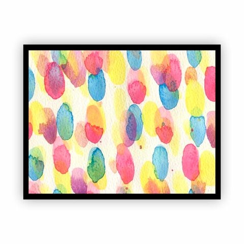 Quadro Canvas Premium Abstrato Tinta com Moldura 90x60cm