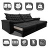 Sofá Retrátil e Reclinável 2,75m Molas Ensacadas Cama inBox Big Space com Bordado 3D Velusoft - 3