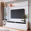 Ver imagem 1 de Rack com Painel para Tv até 50 Polegadas Coliseu 3 Portas Branco - Panorama Móveis