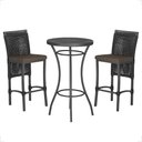 Ver imagem 1 de Mesa Bistrô e 2 Banquetas Roma Preta Corda Náutica Estofado 9 Trama Original