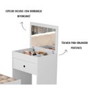 Ver imagem 5 de Penteadeira Cômoda com Banqueta e Espelho Olivia:Branco