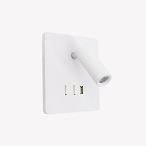 Arandela de Cabeceira Led Mobby 3.000k Bivolt 14,5x13x8cm 8w Alumínio Branco Ip20 Luz Direta+indiret