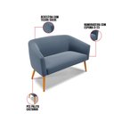 Ver imagem 6 de Namoradeira 02 Lugares Stella Suede Pés Palito Castanho - D’Rossi - Azul Marinho