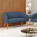 Ver imagem 2 de Namoradeira 02 Lugares Stella Suede Pés Palito Castanho - D’Rossi - Azul Marinho