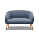 Ver imagem 3 de Namoradeira 02 Lugares Stella Suede Pés Palito Castanho - D’Rossi - Azul Marinho