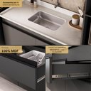 Ver imagem 3 de Armário Cozinha Modulada Completa com Pia Inclusa 251,5cm Milano Multimóveis MCR2473 Grafite/Creme