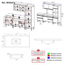 Ver imagem 4 de Armário Cozinha Modulada Completa com Pia Inclusa 251,5cm Milano Multimóveis MCR2473 Grafite/Creme