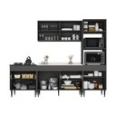 Ver imagem 5 de Armário Cozinha Modulada Completa com Pia Inclusa 251,5cm Milano Multimóveis MCR2473 Grafite/Creme