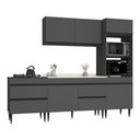 Ver imagem 2 de Armário Cozinha Modulada Completa com Pia Inclusa 251,5cm Milano Multimóveis MCR2473 Grafite/Creme