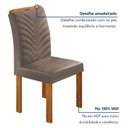 Ver imagem 6 de Conjunto Sala de Jantar Mesa 4 Cadeiras MDF Dakota Carol Marrom Cinamomo/Veludo Bege Escuro