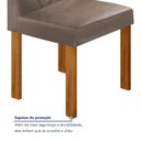 Ver mais imagens de Conjunto Sala de Jantar Mesa 4 Cadeiras MDF Dakota Carol Marrom Cinamomo/Veludo Bege Escuro