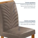 Ver imagem 7 de Conjunto Sala de Jantar Mesa 4 Cadeiras MDF Dakota Carol Marrom Cinamomo/Veludo Bege Escuro