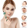 Rolo de jade para rosto, conjunto de pedras faciais naturais de jade, massageador de pele com ferram - 3