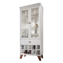 Sala de Jantar Intense com Cristaleira, Buffet Aparador e Espelhos Oásis Branco - Pr Móveis - 2