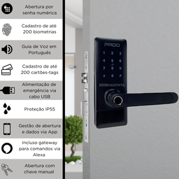 Fechadura Eletrônica Pado Fde300 W com Gateway Wi-fi Resistente a Água - 2