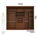 Ver imagem 3 de Guarda-Roupa Casal 6 Portas 267cm 100% MDF Linhares Espresso Móveis Marrom/Jequitiba