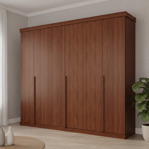Guarda-Roupa Casal 6 Portas 267cm 100% MDF Linhares Espresso Móveis Marrom/Jequitiba