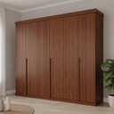 Ver imagem 1 de Guarda-Roupa Casal 6 Portas 267cm 100% MDF Linhares Espresso Móveis Marrom/Jequitiba