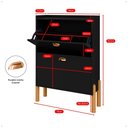 Ver imagem 7 de Sapateira Vertical Estreita Gavetas Basculante Porta 12 Pares Calçados Sapateiro Quarto Hall Entrada